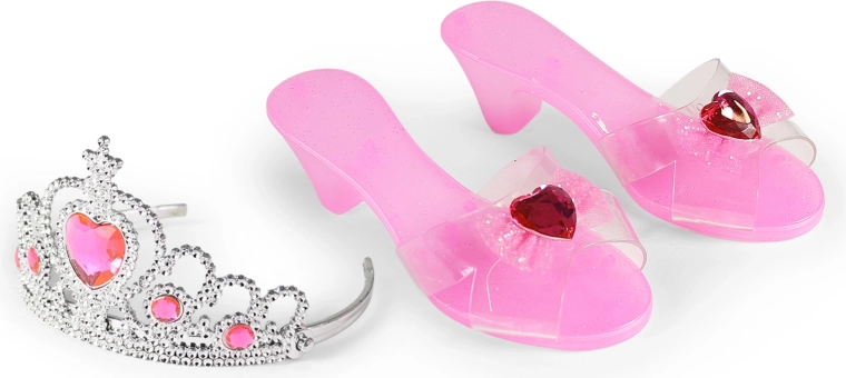 Set da principessa rosa con scarpette e corona