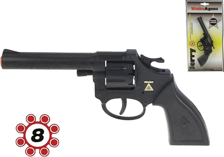 Pistola giocattolo a capsule Jerry per strisce a otto colpi, 19 cm