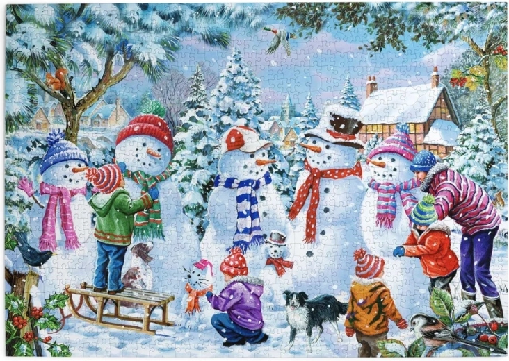 Puzzle Sette pupazzi di neve da 1000 pezzi