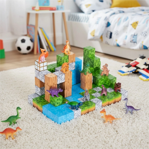 Mondo dei dinosauri pieno di fantasia