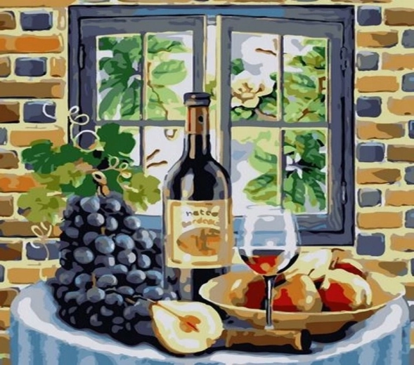 NORIMPEX Dipingere con i numeri vino e frutta 40 × 50 cm