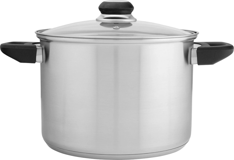 Altom design Emilio pentola alta in acciaio inox 5,6 l con coperchio in vetro 22 cm