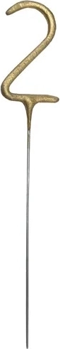 Zimne ognie prskavka a forma di numero 2 dorata 15 cm - 1 pezzo