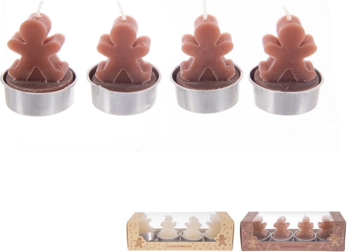 Candele decorative a forma di biscotto di pan di zenzero (mix) 4 pz