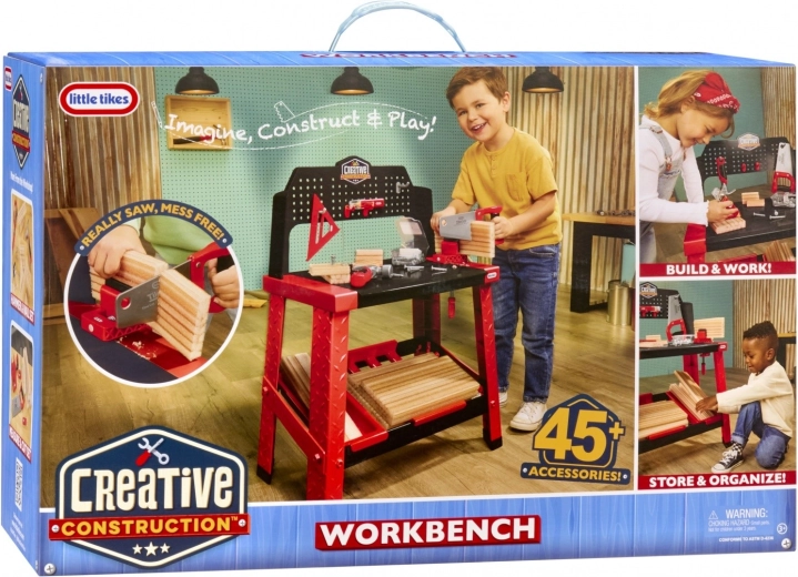 Banco da lavoro per bambini Creative Construction con attrezzi