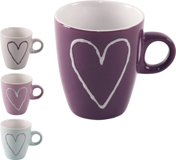 Tazza in ceramica con motivo a cuore 230 ml (mix di varianti)