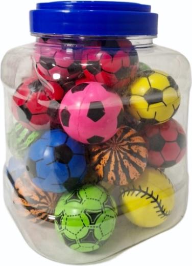 Pallina rimbalzante in gomma 4 cm, 25 pezzi in rete