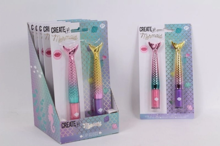 Create it! Set di lucidalabbra a forma di coda di sirena (2 pz)