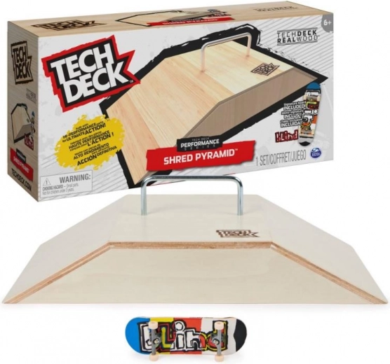 Rampa in legno con fingerboard Tech Deck Shred Pyramid Set
