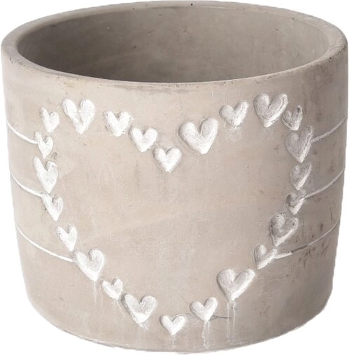 Vaso in cemento a cuore grigio