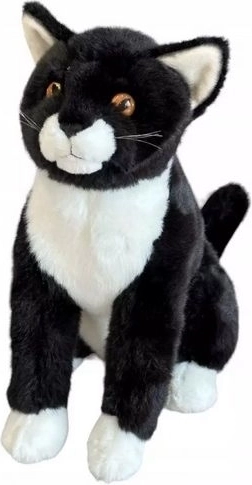 Gattino nero di peluche seduto 28 cm