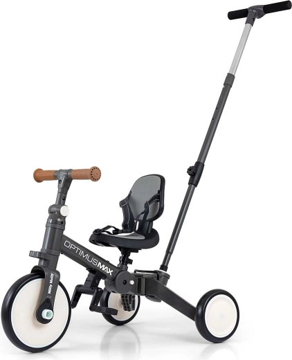Bicicletta per bambini 5 in 1 Milly Mally Optimus Max grigio scuro