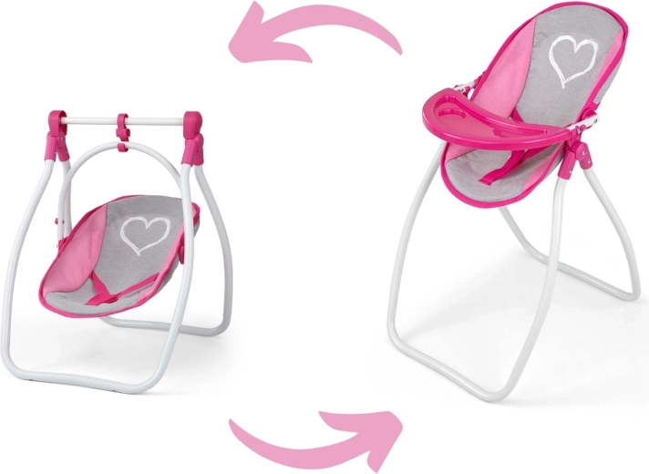 Seggiolina 3 in 1 per nutrire, dondolare e trasportare la bambola