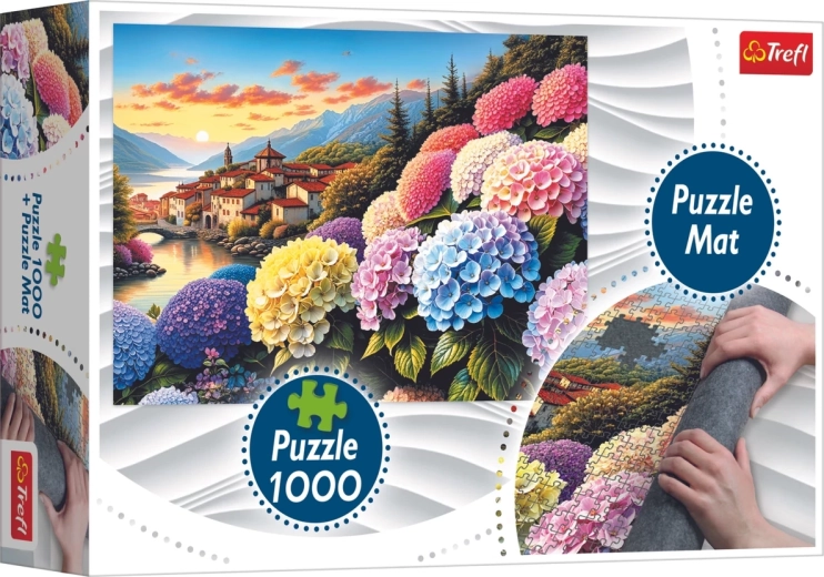 Puzzle Trefl Ortensie 1000 pezzi con tappetino