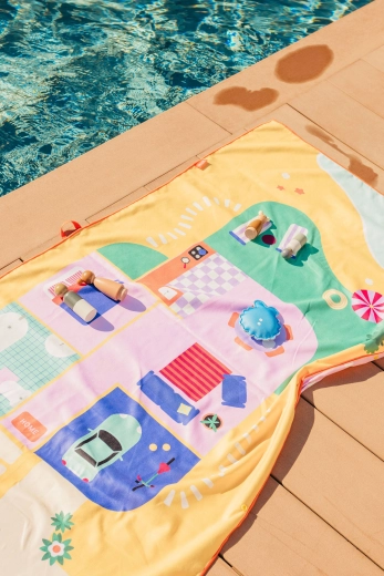Quut telo mare per bambini 2 in 1 casa delle bambole M 140 × 70 cm