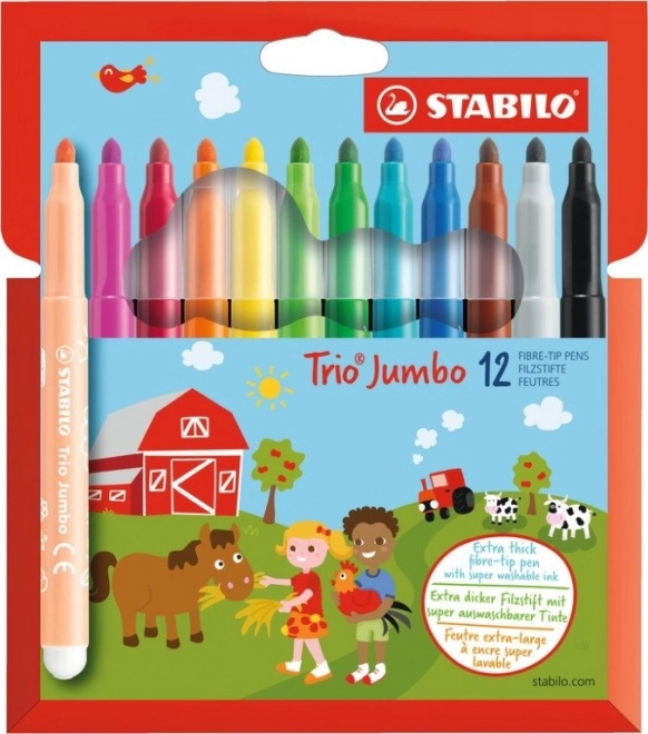 Stabilo Trio Jumbo set di pennarelli, 12 colori