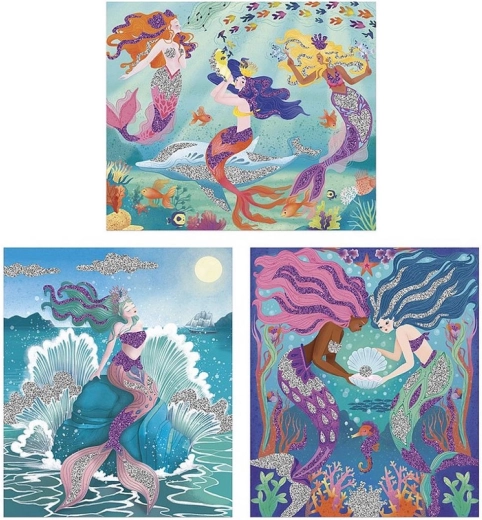 3 immagini di sirene da completare con glitter
