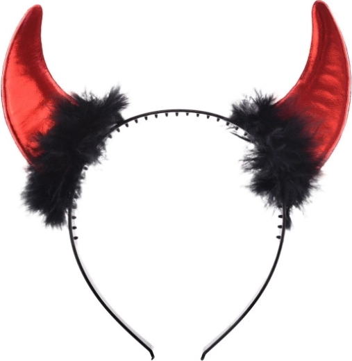 Corna da diavolo rosse metallizzate per Halloween