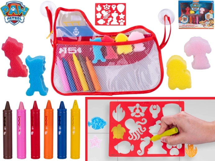 Set da disegno per il bagno Paw Patrol – pastelli cerati lavabili e stencil