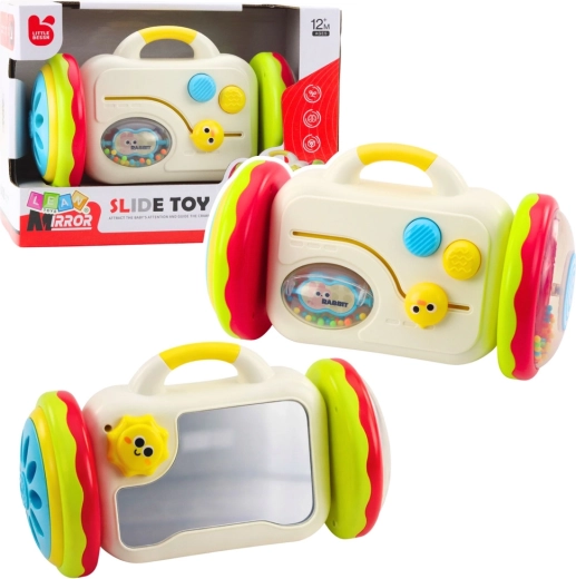 Specchietto interattivo su ruote per neonati – giocattolo educativo con sonaglio