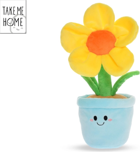 Fiore di peluche in vaso Take Me Home 30 cm giallo - 1 pezzo