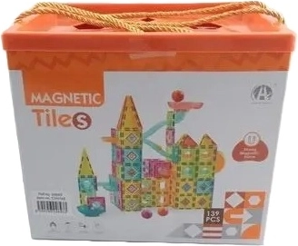 Costruzioni magnetiche per pista delle biglie a forma di castello, 139 pezzi