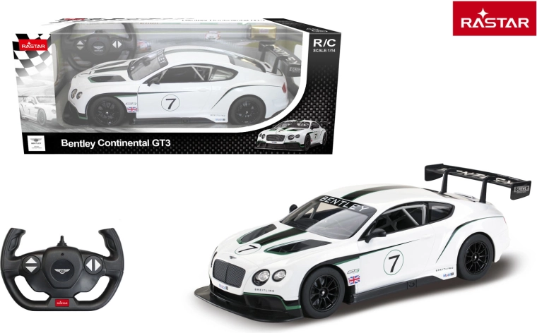 Auto RC Rastar Bentley Continental GT3 1:14 bianca
