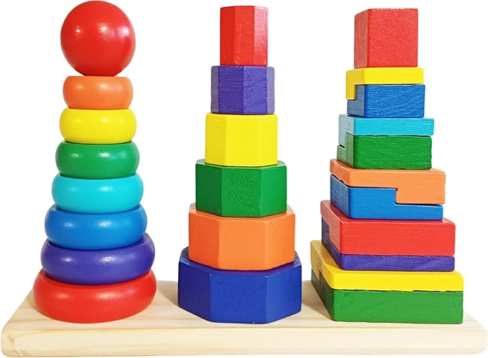 Piramidi in legno – gioco logico per bambini 3+