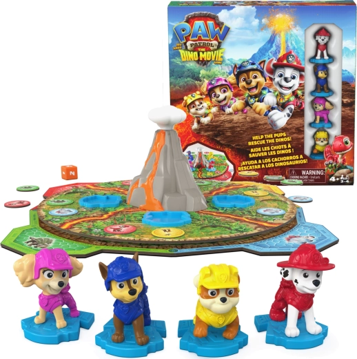 Paw Patrol Dino Movie gioco da tavolo con vulcano girevole