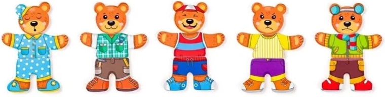 Abbigliamento colorato per giocare e imparare