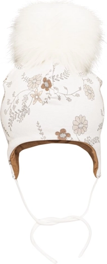 Cappellino caldo con orecchie e grande pompon