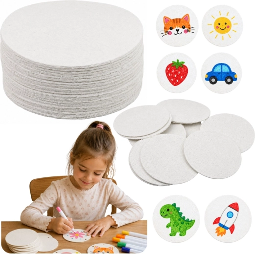 Dischetti di carta da colorare 3D in pasta di legno DIY 6 cm (20 pz)
