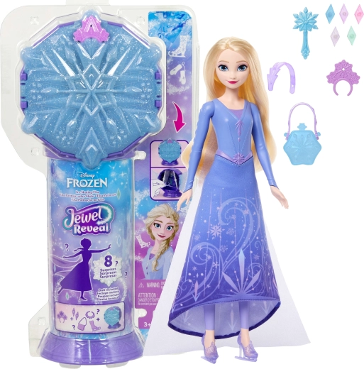 Mattel Disney Frozen Jewel Reveal bambola Elsa sui pattini con accessori