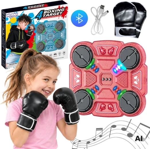 WOOPIE bersaglio da boxe musicale intelligente con Bluetooth rosa