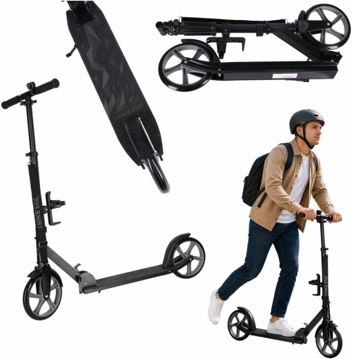 Monopattino urbano pieghevole Trike Fix 200 mm nero-grigio