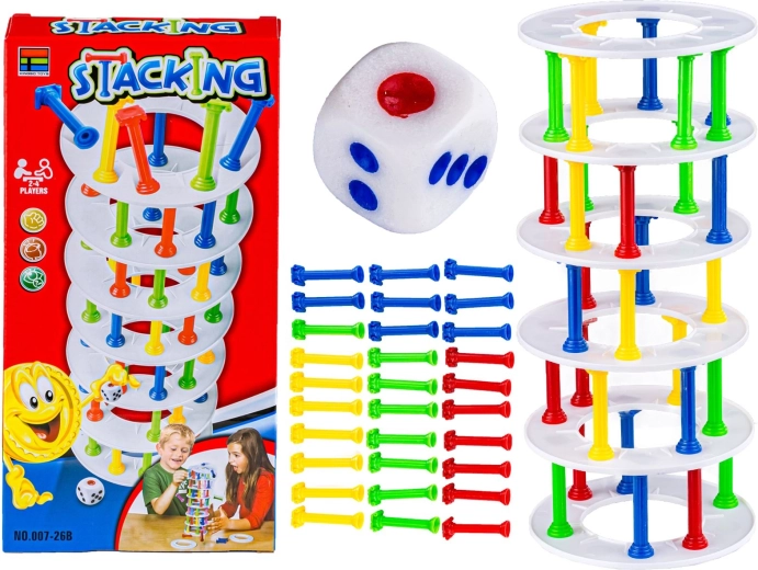 Gioco di abilità stacking torre colorata – costruisci la torre