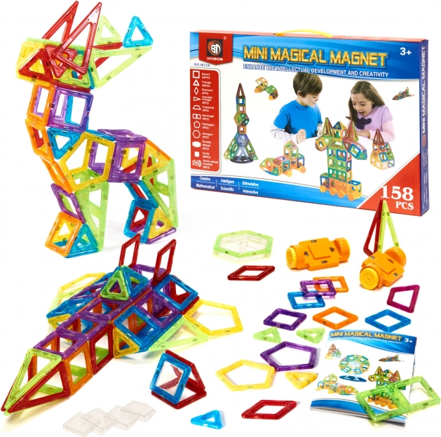 Costruzioni magnetiche per bambini Magical Magnet 162 pezzi