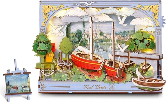 Robotime Rowood puzzle 3D in legno Rowood Red Boats