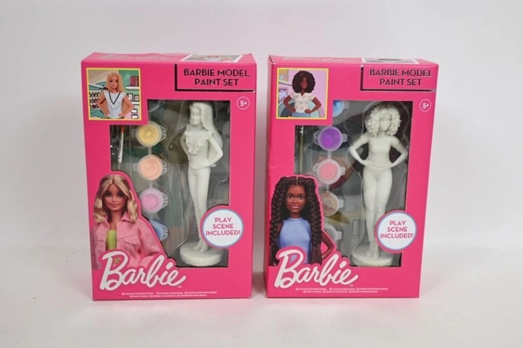 Statuetta in gesso Barbie da dipingere con colori (2 varianti)