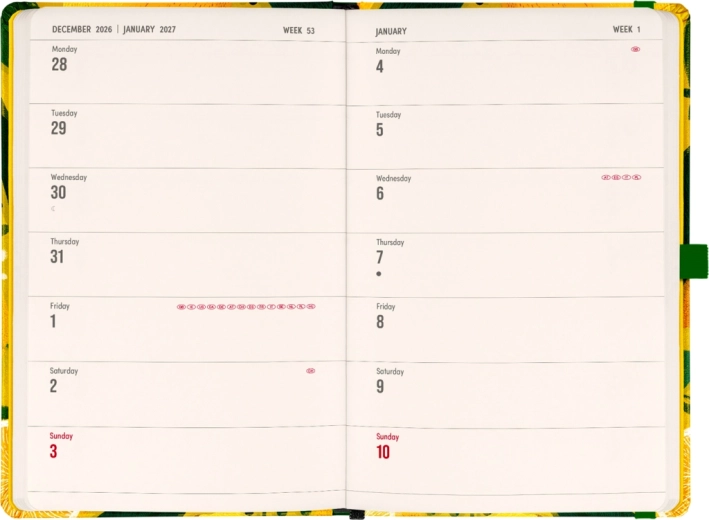 Calendario orizzontale quattordicinale per una visione chiara