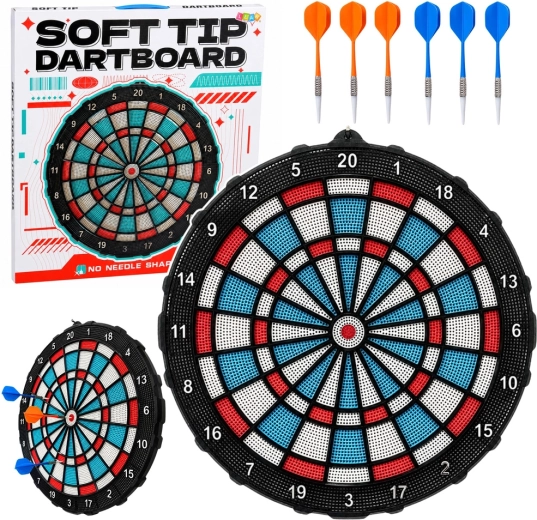 Bersaglio per freccette Soft Tip 42,5 cm con set da 6 freccette