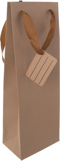 Borsa regalo in carta per vino Nature 12 × 8,5 × 36 cm