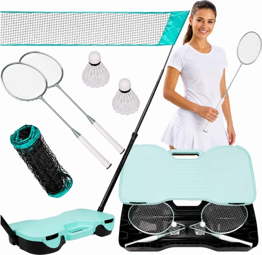 Set da badminton pieghevole 4 in 1 in valigetta - 1 pezzo