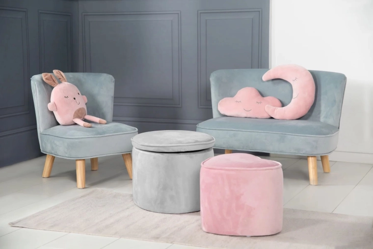 Pouf per bambini Roba con spazio contenitore Lil Sofa grigio