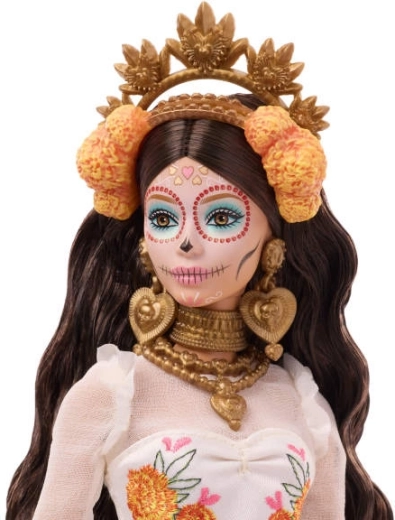 Accessori dettagliati e make-up calavera