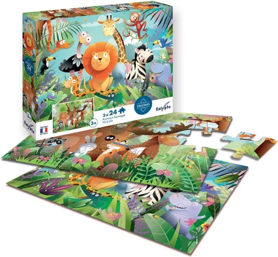 Sentosphere puzzle savana selvaggia (2x 24 pezzi)
