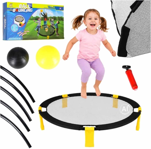 Set Roundnet: gioco di riflessi a squadre con rete rotonda di rimbalzo e 2 palline