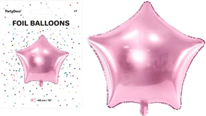 Palloncino in foil a stella rosa chiaro 48 cm