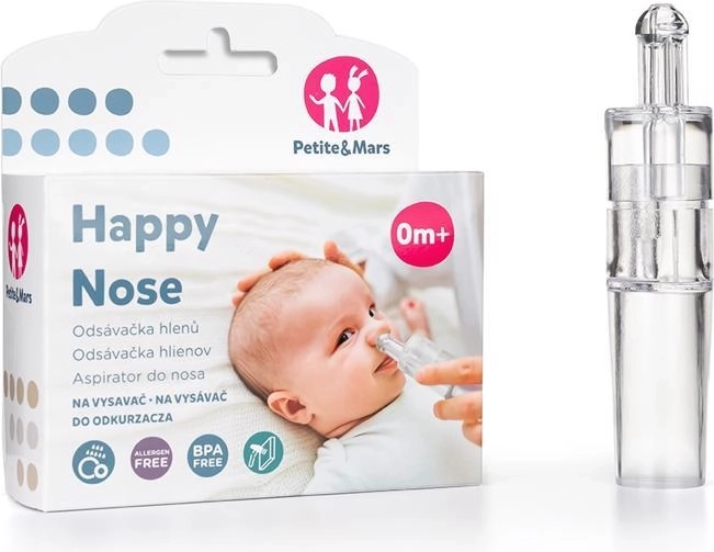 Aspiratore nasale per muco da collegare all’aspirapolvere PETITE & MARS Happy Nose 0 m+