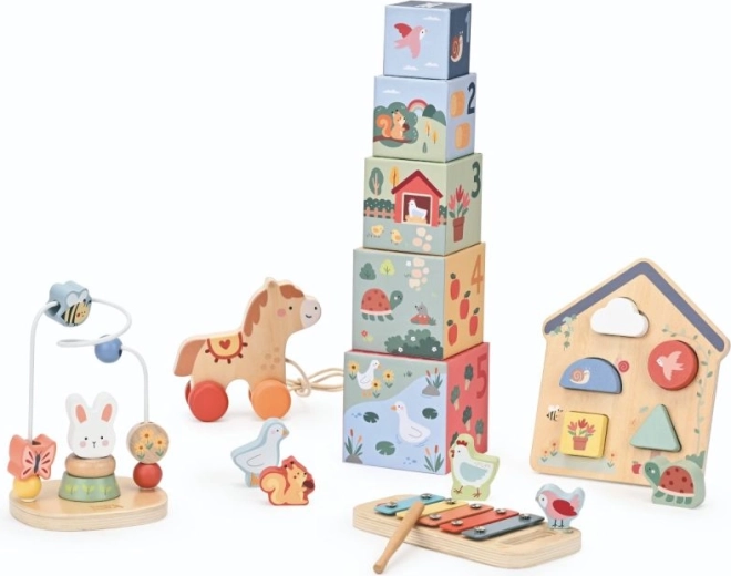 Realizzazione in legno dai colori delicati